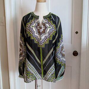 Hale Bob Silk Tunic w/Beading Size Medium